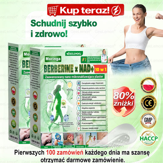 Oficjalny Sklep | 👩‍⚕️🎁 GeeLemon® Moringa · Berberyna × NAD+ Zaawansowany plaster z nanomikroigłami 10 w 1🇵🇱(Tylko raz dziennie, widoczne zmiany już w 7 dni)✅ Na otyłość, 🅛🅞🅞🅢🅔 🅢🅚🅘🅝 wiotką skórę, cukrzycę, bezdech senny, problemy ze stawami i wiele więcej