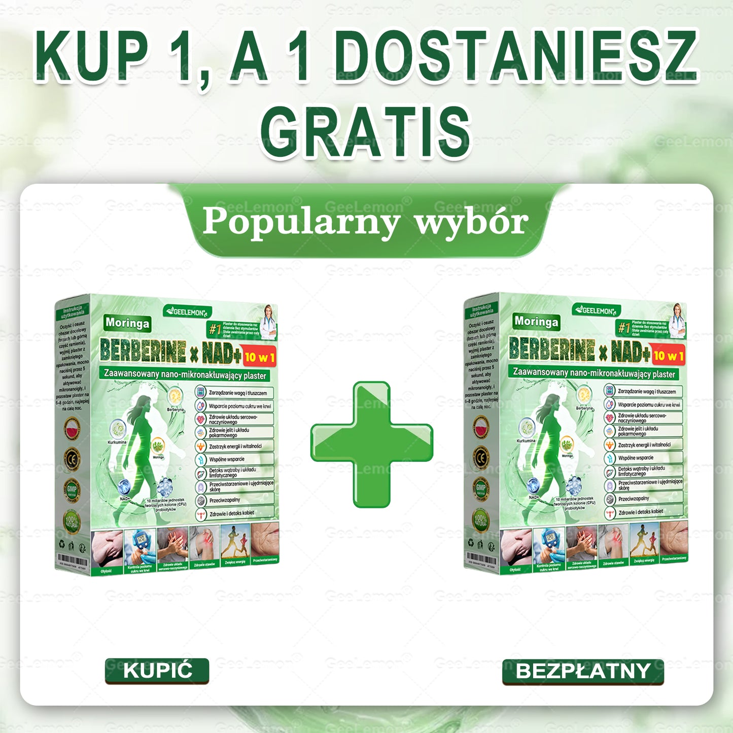 Oficjalny Sklep | 👩‍⚕️🎁 GeeLemon® Moringa · Berberyna × NAD+ Zaawansowany plaster z nanomikroigłami 10 w 1🇵🇱(Tylko raz dziennie, widoczne zmiany już w 7 dni)✅ Na otyłość, 🅛🅞🅞🅢🅔 🅢🅚🅘🅝 wiotką skórę, cukrzycę, bezdech senny, problemy ze stawami i wiele więcej