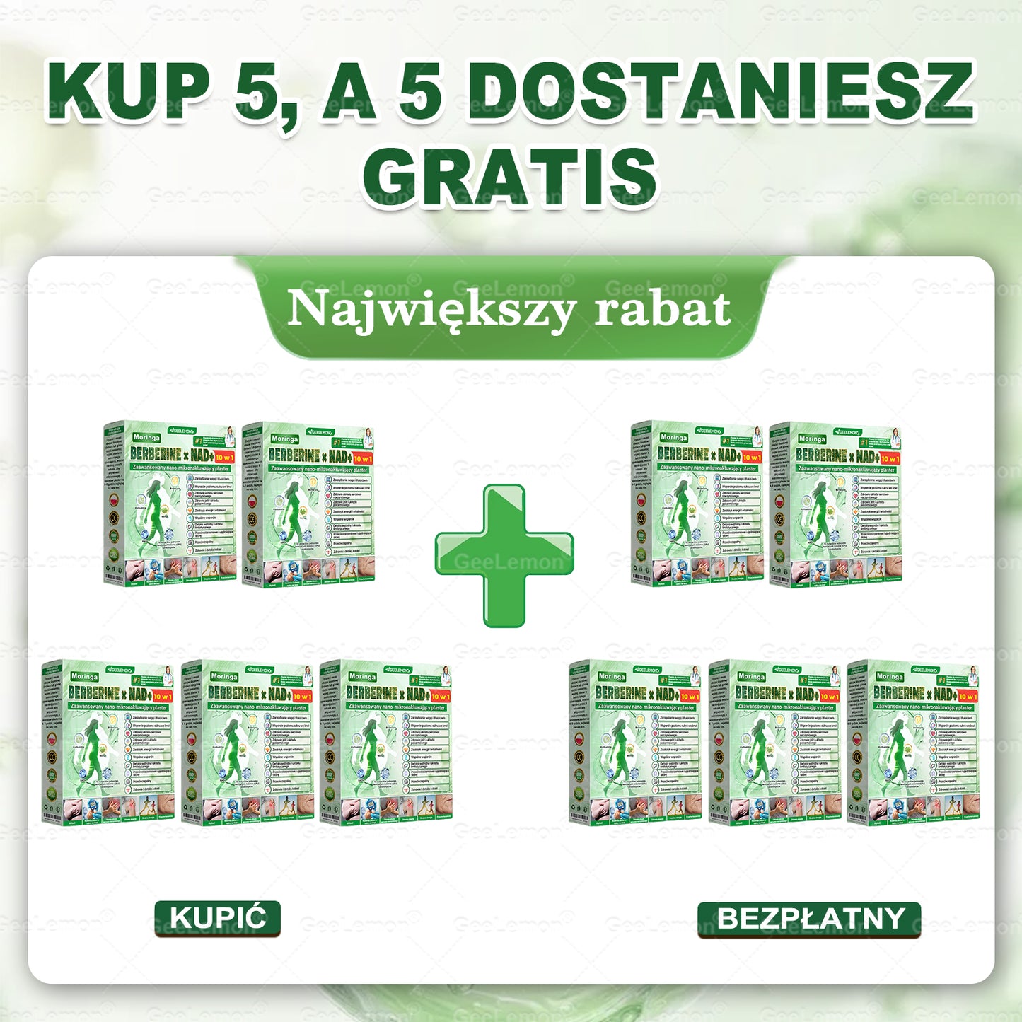 Oficjalny Sklep | 👩‍⚕️🎁 GeeLemon® Moringa · Berberyna × NAD+ Zaawansowany plaster z nanomikroigłami 10 w 1🇵🇱(Tylko raz dziennie, widoczne zmiany już w 7 dni)✅ Na otyłość, 🅛🅞🅞🅢🅔 🅢🅚🅘🅝 wiotką skórę, cukrzycę, bezdech senny, problemy ze stawami i wiele więcej